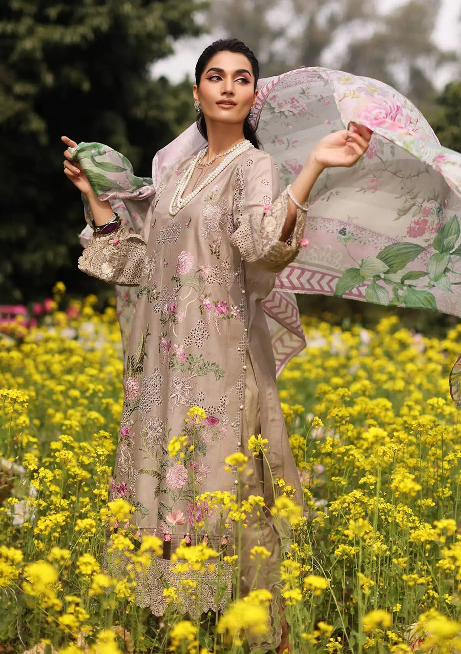 Kahf Festive Embroidered Luxury Lawn Unstitched 3Pc Suit KFL-12 HEER