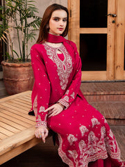 Faiza Faisal Signature Pret Dyed Embroidered Thai Silk 3Pc Suit - KHAI