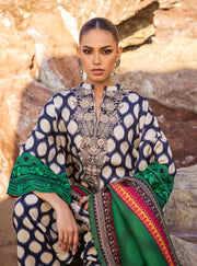 Zainab Chottani Embroidered Herringbone Unstitched 3Pc Suit D-04 Kiara