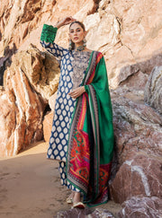 Zainab Chottani Embroidered Herringbone Unstitched 3Pc Suit D-04 Kiara