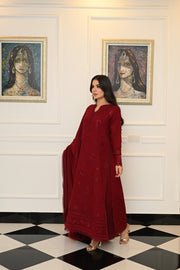 Faiza Faisal Afsana Embroidered Karandi Unstitched 3Pc Suit - KIRAN