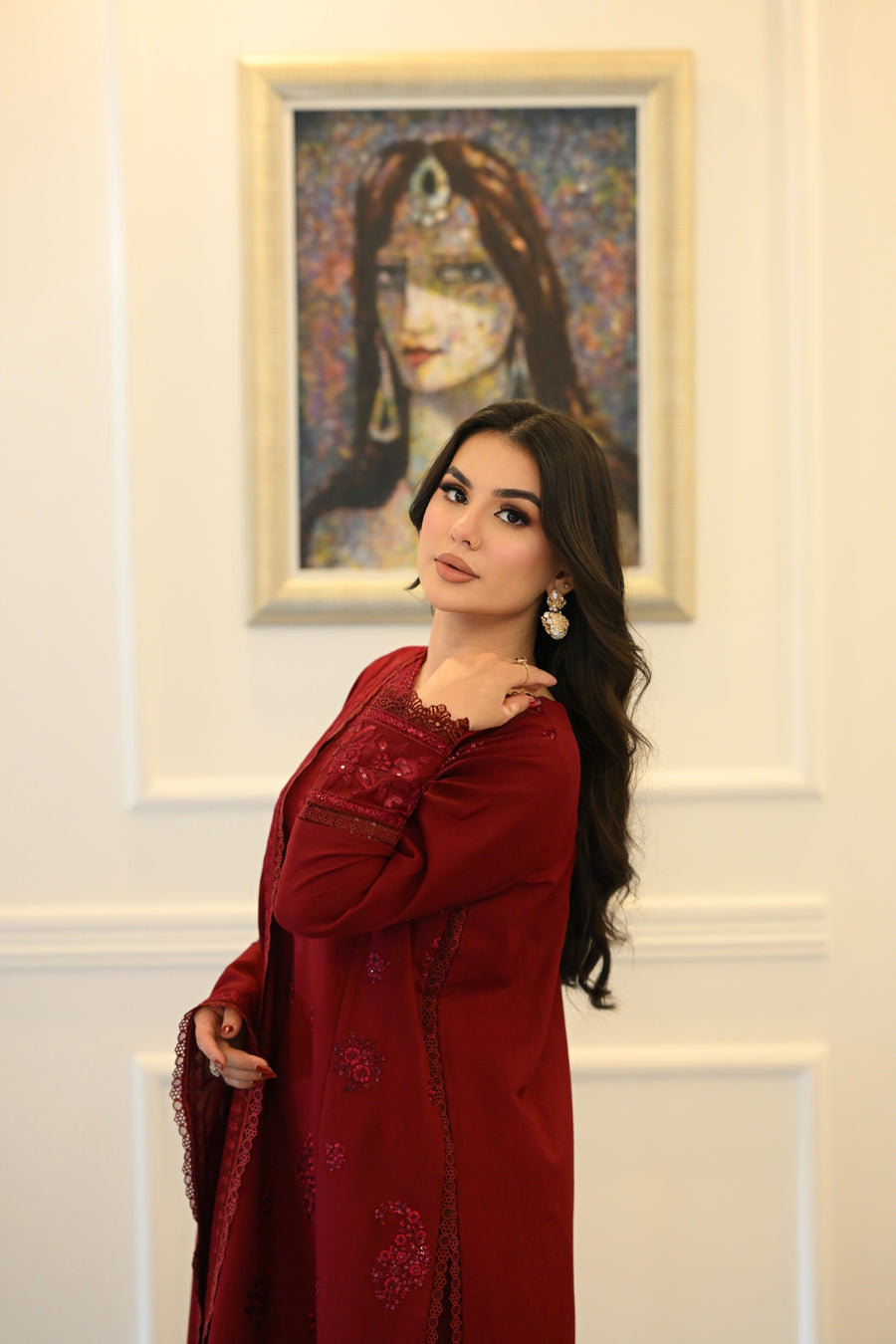Faiza Faisal Afsana Embroidered Karandi Unstitched 3Pc Suit - KIRAN