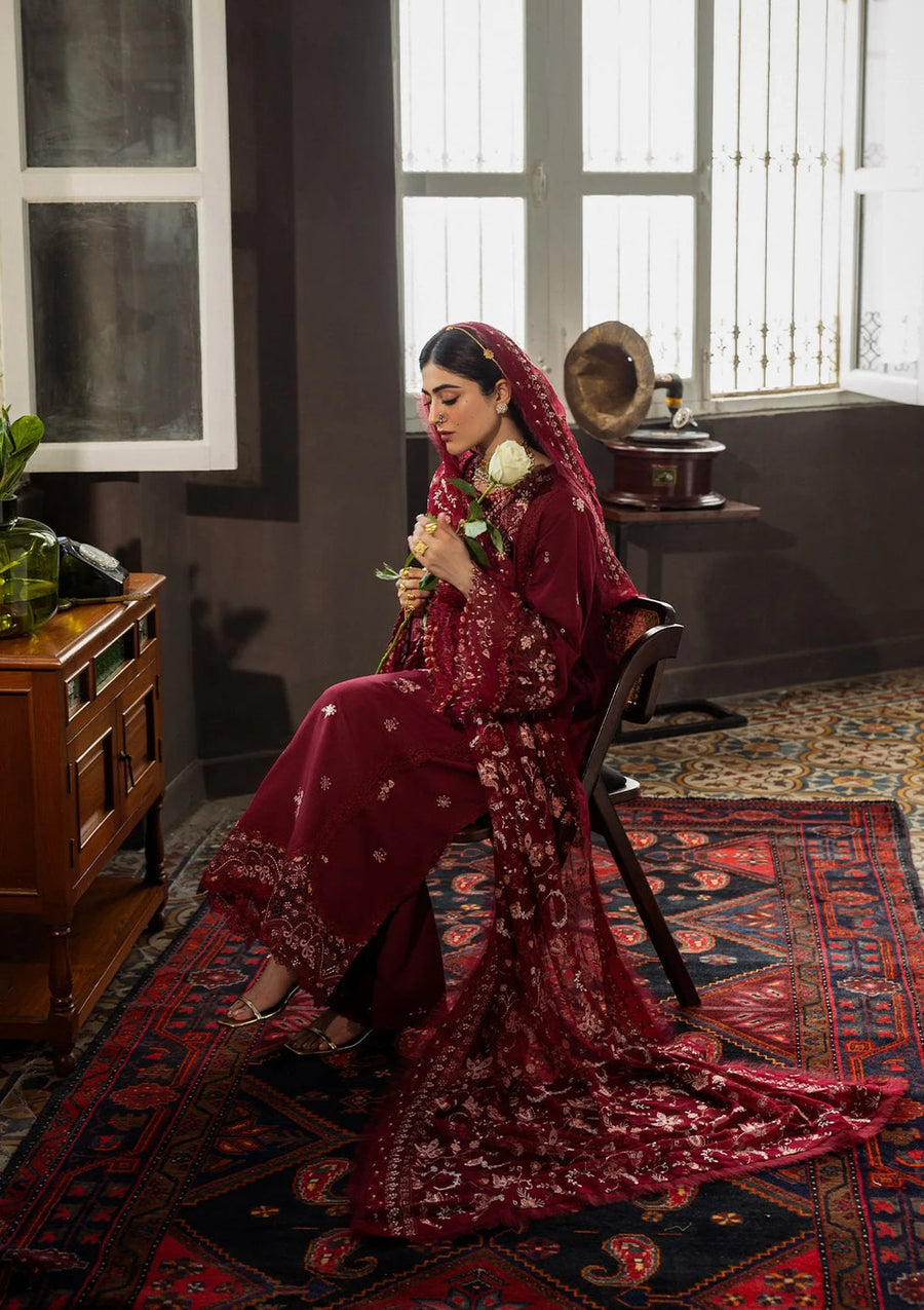 Kahf Premium Embroidered Karandi Unstitched 3Pc Suit KKH-03 ROSELITH