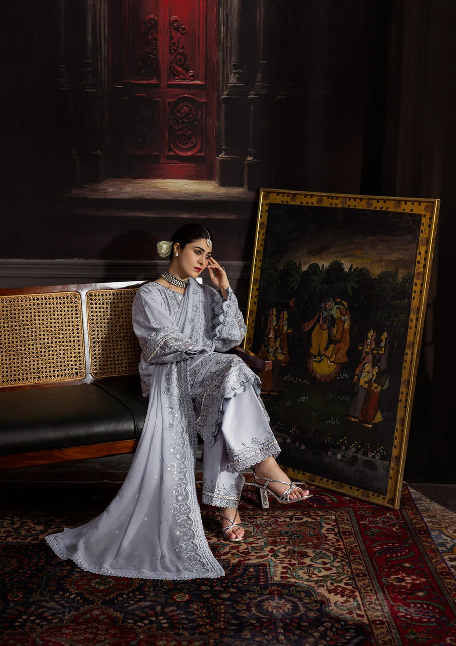 Kahf Premium Embroidered Karandi Unstitched 3Pc Suit KKH-09 CELESTIAL