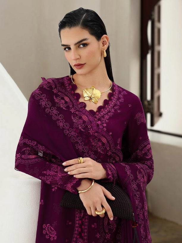 Qalamkar Qline Embroidered Linen Unstitched 3Pc Suit KL-01 VEYRAН