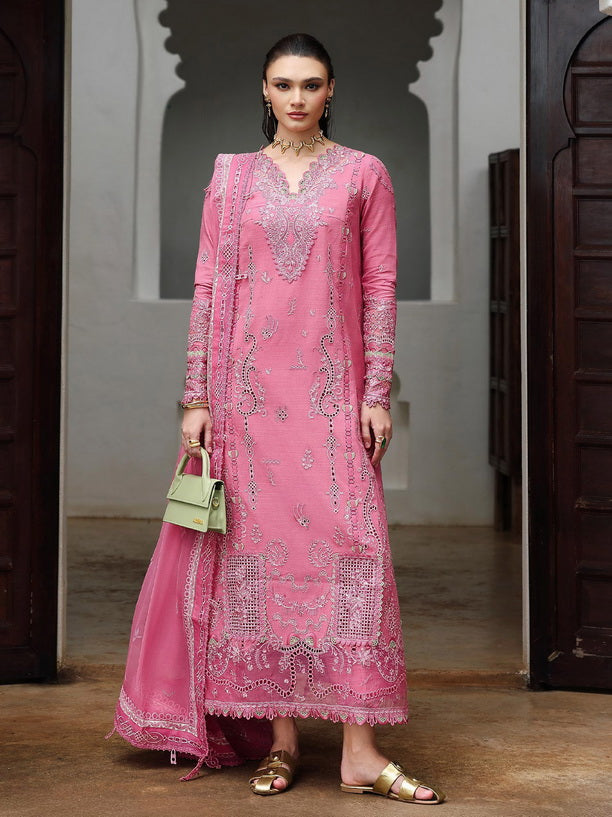 Qalamkar Qline Embroidered Linen Unstitched 3Pc Suit KL-04 BLOOM
