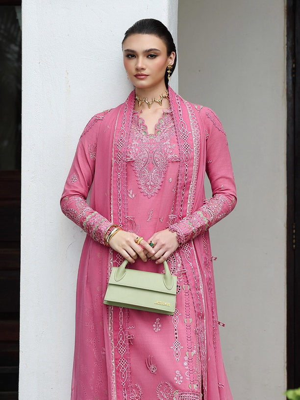 Qalamkar Qline Embroidered Linen Unstitched 3Pc Suit KL-04 BLOOM