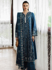 Qalamkar Qline Embroidered Linen Unstitched 3Pc Suit KL-05 LUSH