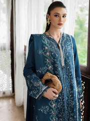 Qalamkar Qline Embroidered Linen Unstitched 3Pc Suit KL-05 LUSH