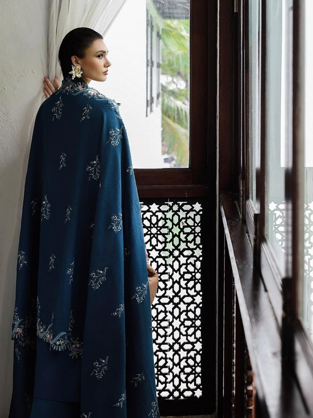 Qalamkar Qline Embroidered Linen Unstitched 3Pc Suit KL-05 LUSH