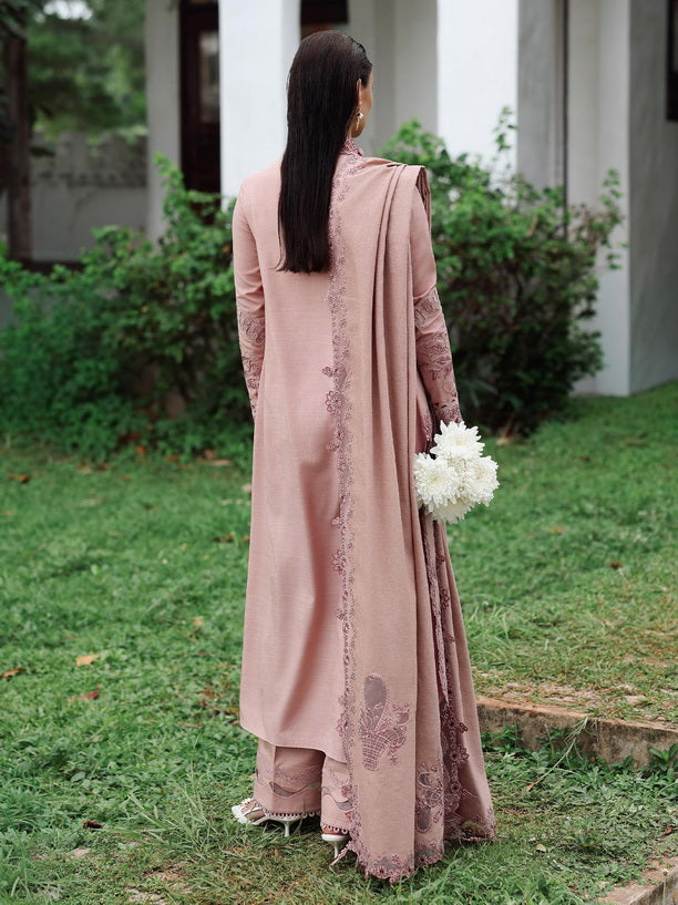 Qalamkar Qline Embroidered Linen Unstitched 3Pc Suit KL-08 VEIL