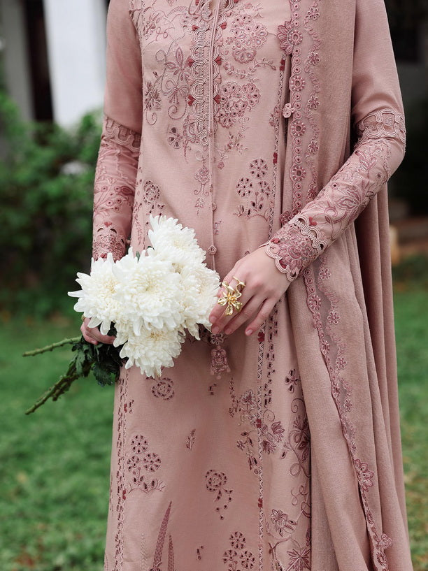 Qalamkar Qline Embroidered Linen Unstitched 3Pc Suit KL-08 VEIL