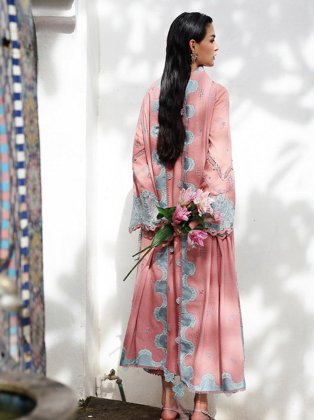 Qalamkar Qline Embroidered Linen Unstitched 3Pc Suit KL-10 FAYE