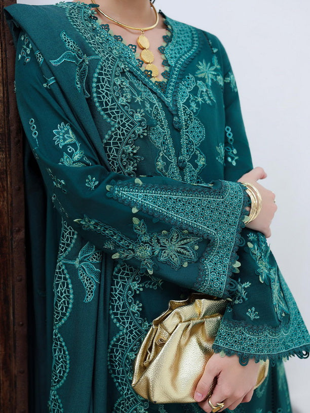 Qalamkar Qlinekari Embroidered Linen Unstitched 3Pc Suit KL-11 MEADOW
