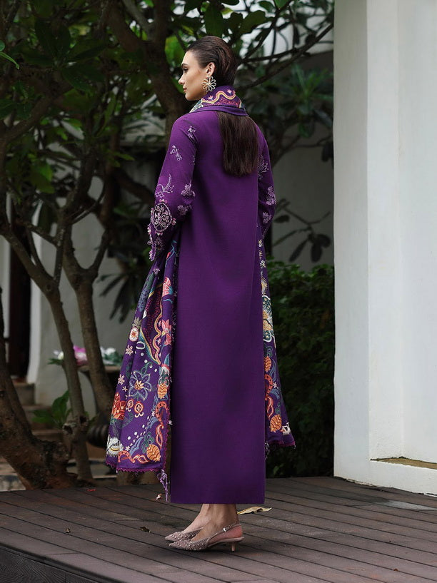 Qalamkar Qlinekari Embroidered Linen Unstitched 3Pc Suit KL-15 IRIS
