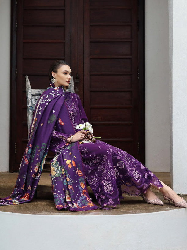 Qalamkar Qlinekari Embroidered Linen Unstitched 3Pc Suit KL-15 IRIS