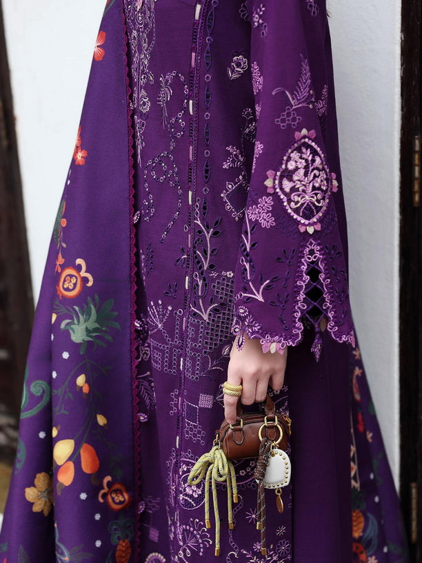 Qalamkar Qlinekari Embroidered Linen Unstitched 3Pc Suit KL-15 IRIS