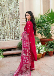 KAHF Ek Fasana Embroidered Luxury Lawn Unstitched 3Pc Suit KLB-1B MAHRANI