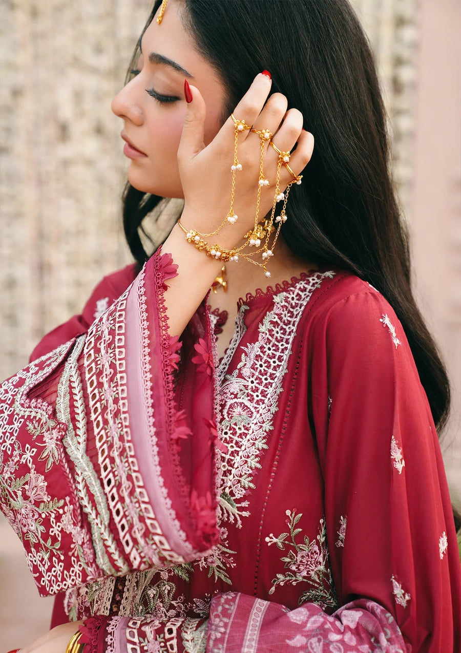 KAHF Ek Fasana Embroidered Luxury Lawn Unstitched 3Pc Suit KLB-1B MAHRANI