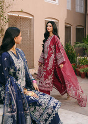 KAHF Ek Fasana Embroidered Luxury Lawn Unstitched 3Pc Suit KLB-1B MAHRANI