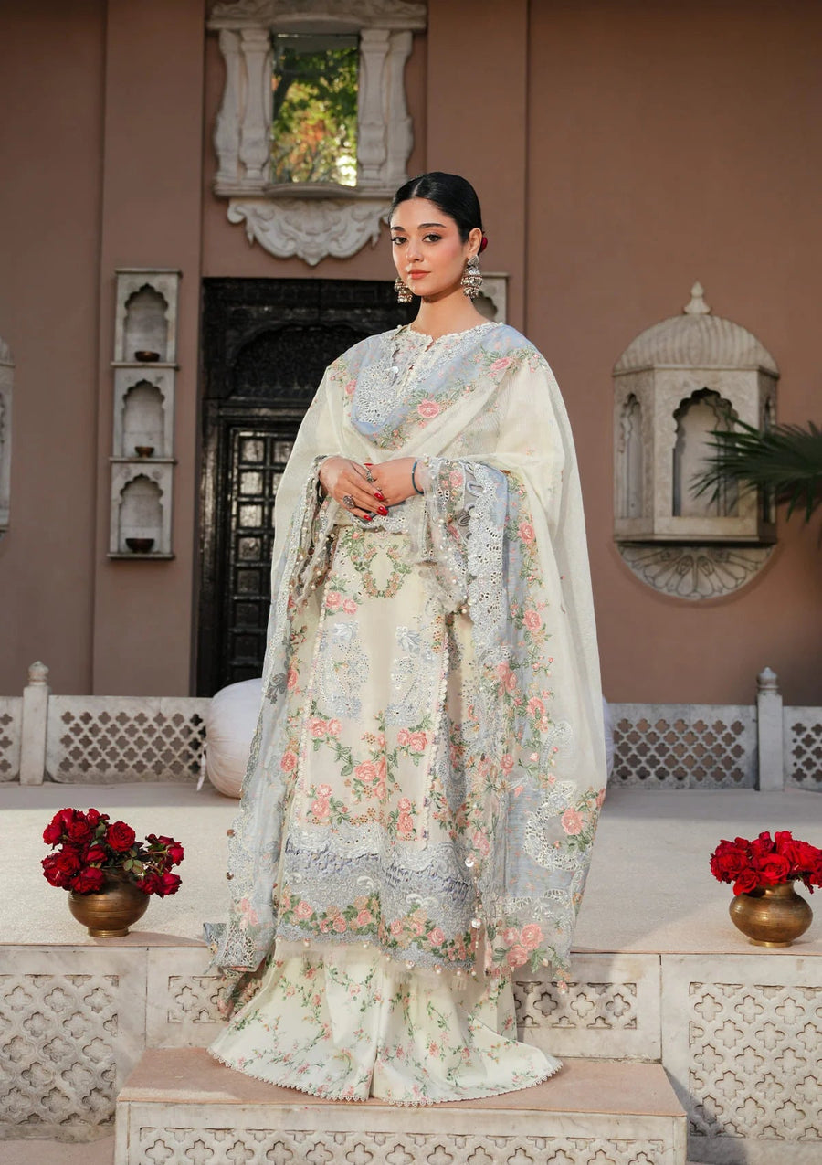 KAHF Ek Fasana Embroidered Luxury Lawn Unstitched 3Pc Suit KLB-2A NEELOFAR