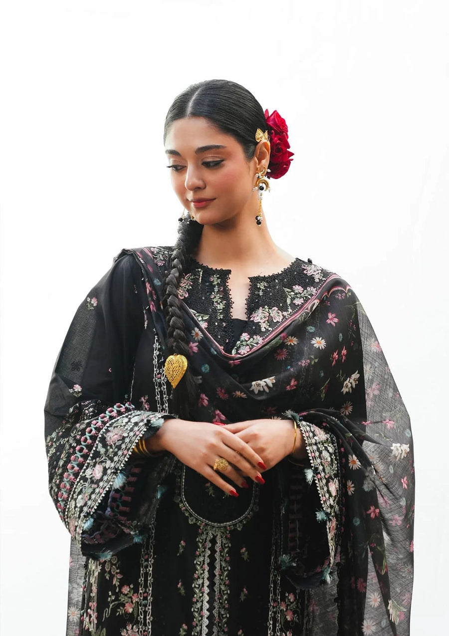 KAHF Ek Fasana Embroidered Luxury Lawn Unstitched 3Pc Suit KLB-3B SIYAARA