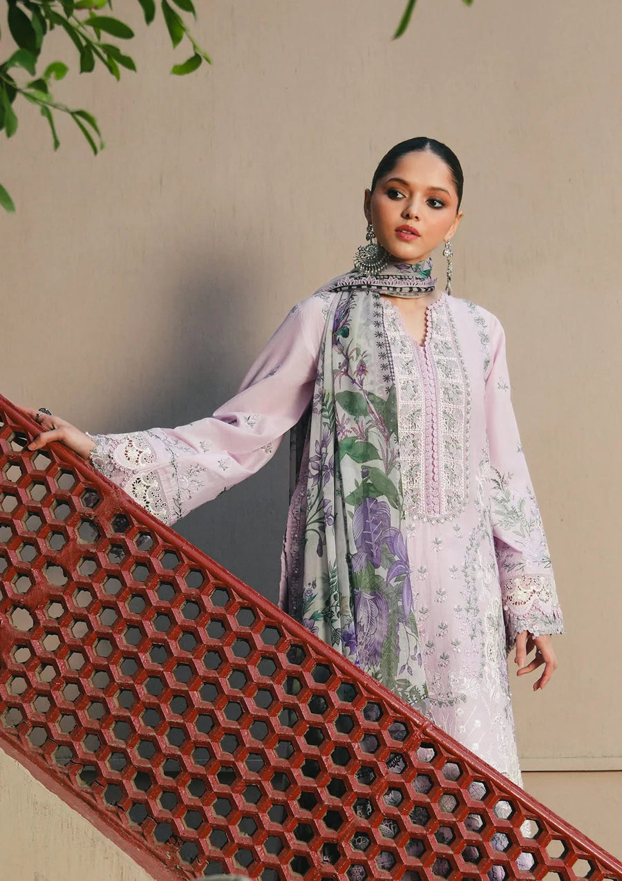 KAHF Ek Fasana Embroidered Luxury Lawn Unstitched 3Pc Suit KLB-4A MEHAK