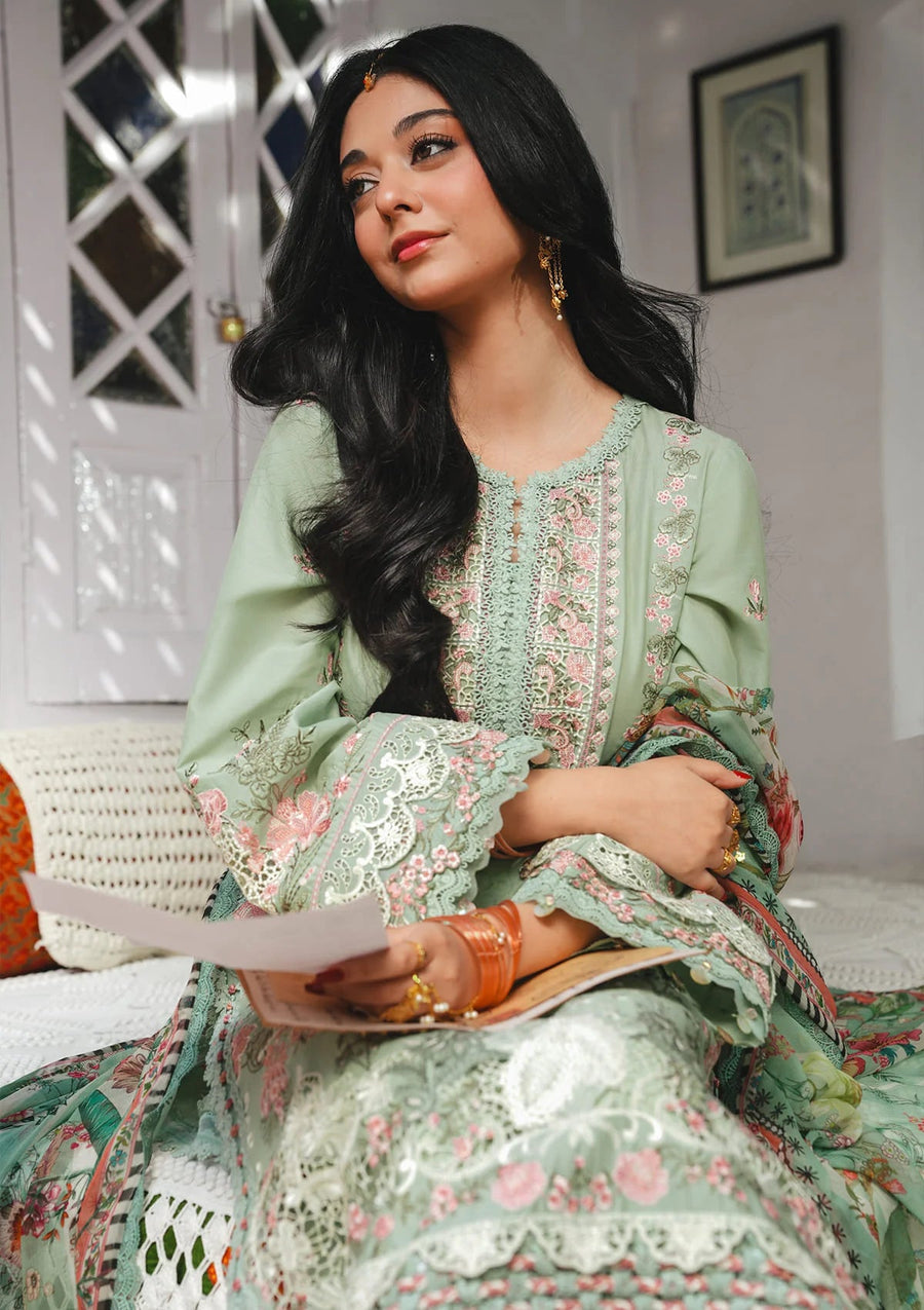 KAHF Ek Fasana Embroidered Luxury Lawn Unstitched 3Pc Suit KLB-4B SITARA
