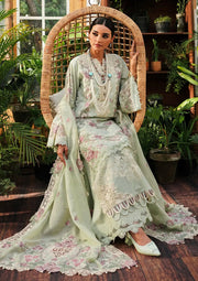 Kahf Premium Embroidered Luxury Lawn Unstitched 3Pc Suit KLE-01A Margarita