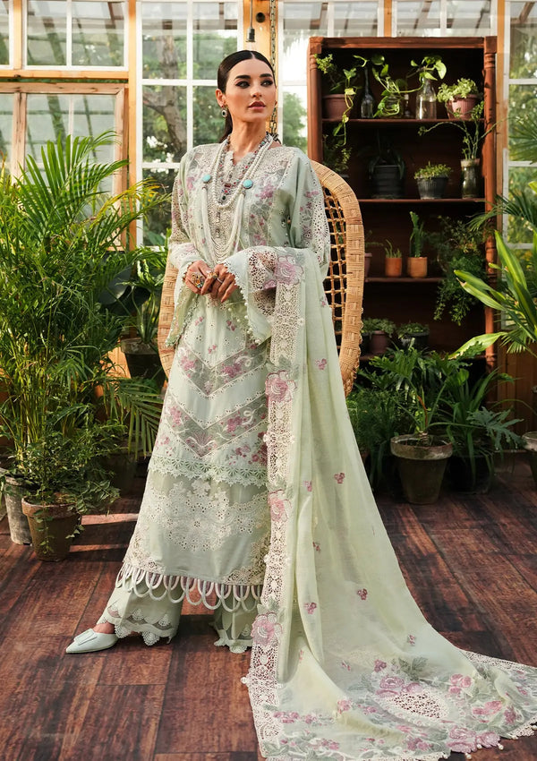 Kahf Premium Embroidered Luxury Lawn Unstitched 3Pc Suit KLE-01A Margarita