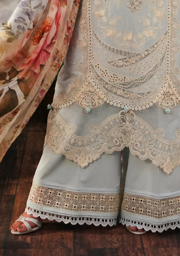 Kahf Premium Embroidered Luxury Lawn Unstitched 3Pc Suit KLE-03B Heaven