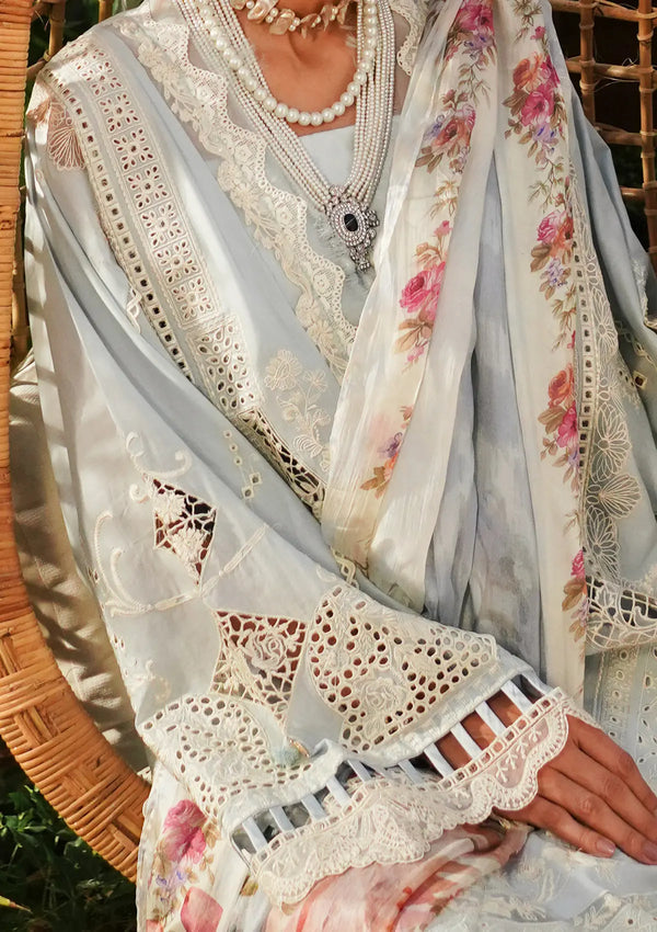 Kahf Premium Embroidered Luxury Lawn Unstitched 3Pc Suit KLE-03B Heaven
