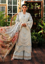Kahf Premium Embroidered Luxury Lawn Unstitched 3Pc Suit KLE-03B Heaven