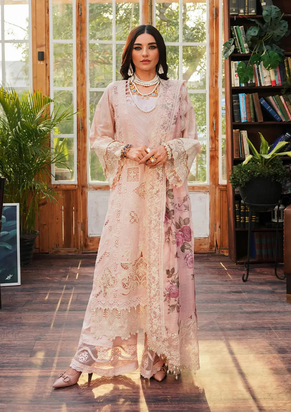 Kahf Premium Embroidered Luxury Lawn Unstitched 3Pc Suit KLE-05B Coralyn