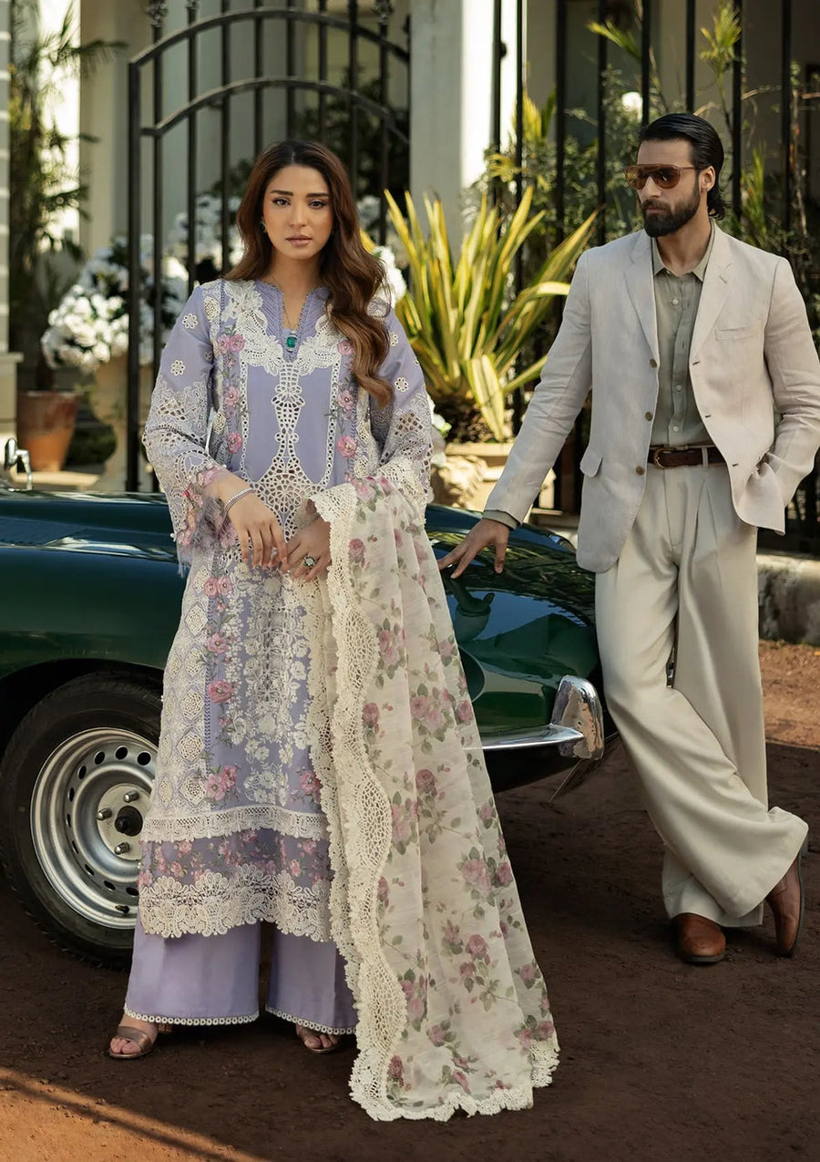 Kahf Premium Embroidered Luxury Lawn Unstitched 3Pc Suit KLR-01 Maeve