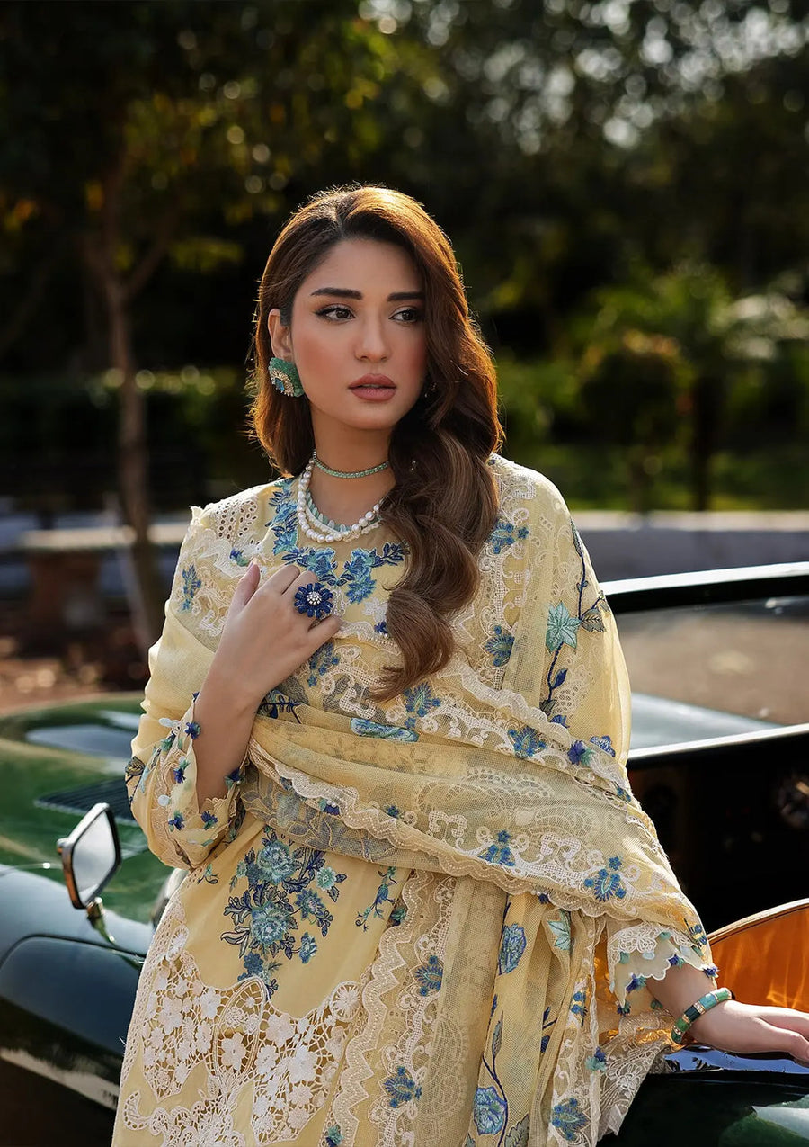 Kahf Premium Embroidered Luxury Lawn Unstitched 3Pc Suit KLR-03 Sasha