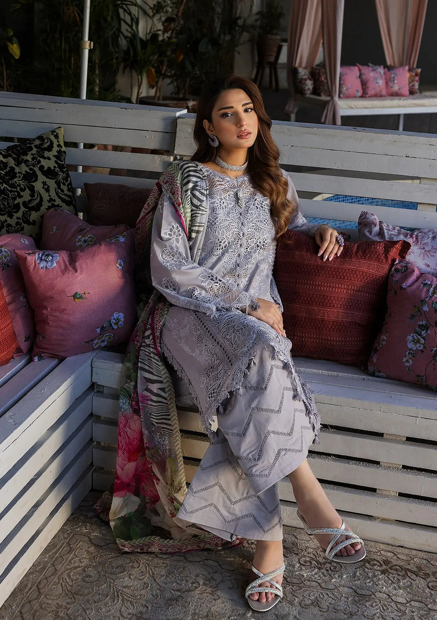 Kahf Premium Embroidered Luxury Lawn Unstitched 3Pc Suit KLR-04 Lilia