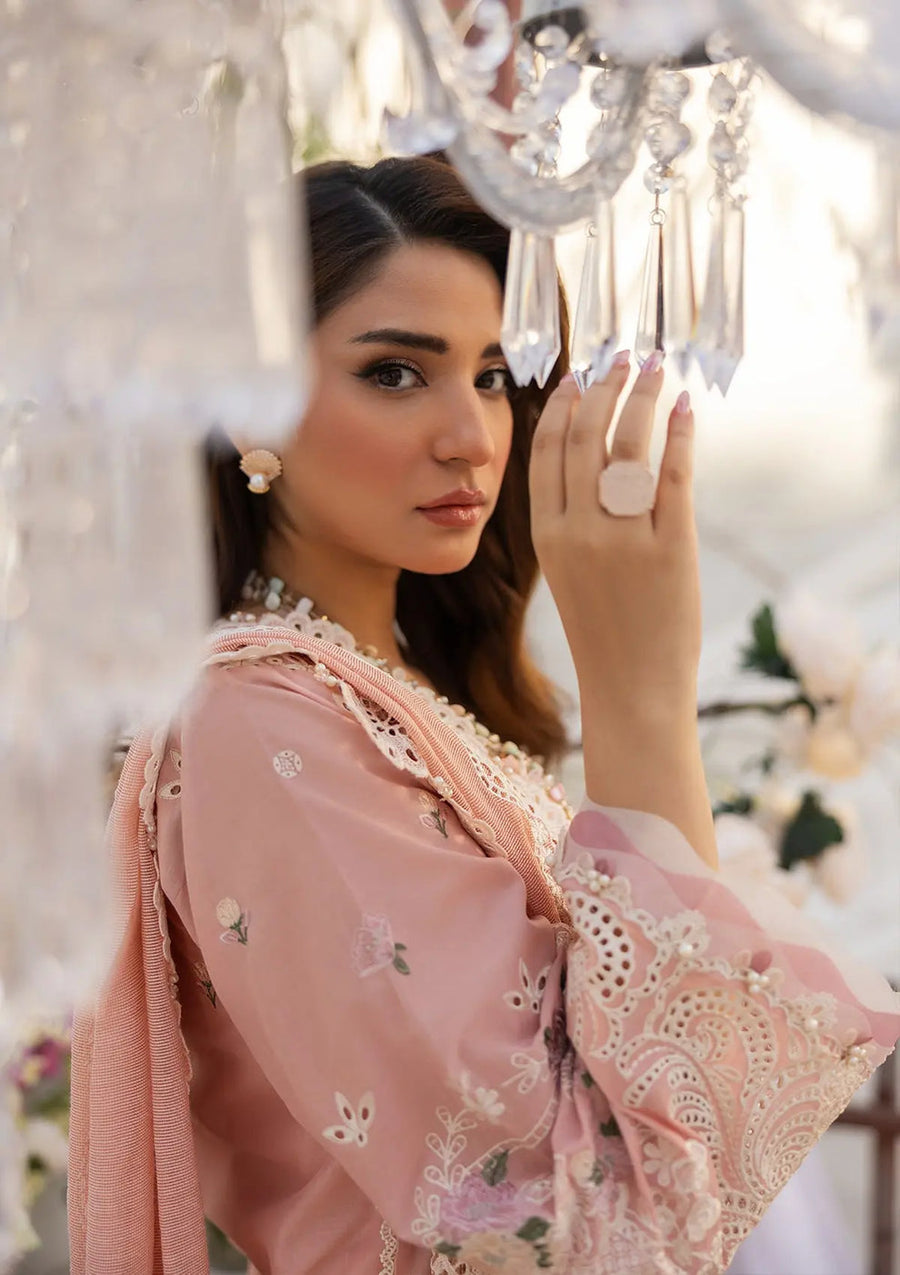 Kahf Premium Embroidered Luxury Lawn Unstitched 3Pc Suit KLR-2A Olivia