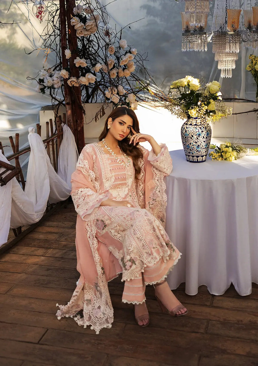 Kahf Premium Embroidered Luxury Lawn Unstitched 3Pc Suit KLR-2A Olivia