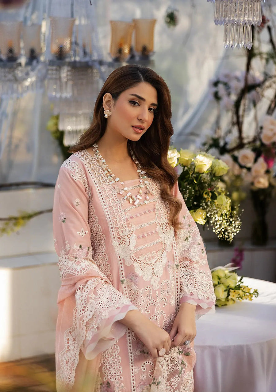 Kahf Premium Embroidered Luxury Lawn Unstitched 3Pc Suit KLR-2A Olivia