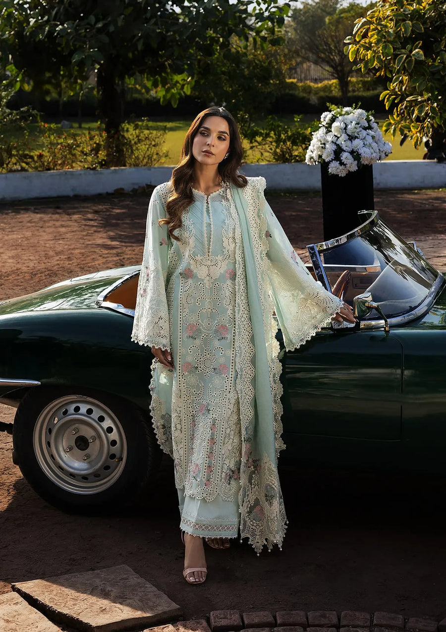 Kahf Premium Embroidered Luxury Lawn Unstitched 3Pc Suit KLR-2B Garnet