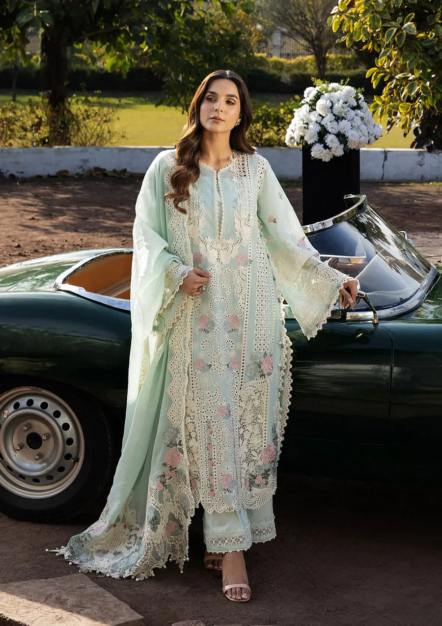 Kahf Premium Embroidered Luxury Lawn Unstitched 3Pc Suit KLR-2B Garnet