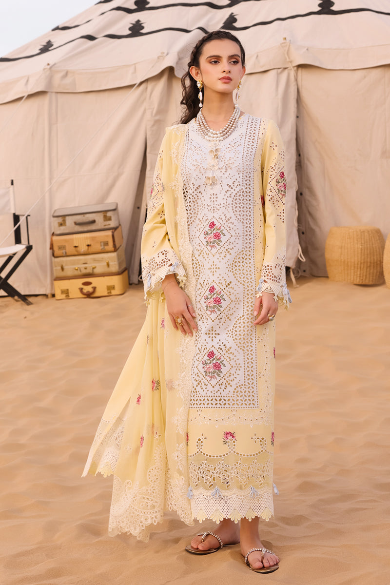 Qalamkar Festive Eid Embroidered Chikankari Unstitched 3Pc Suit KM-01 NIAMH