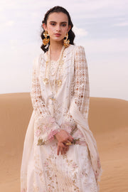 Qalamkar Festive Eid Embroidered Chikankari Unstitched 3Pc Suit KM-02 SAOIRSE