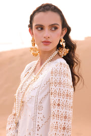 Qalamkar Festive Eid Embroidered Chikankari Unstitched 3Pc Suit KM-02 SAOIRSE