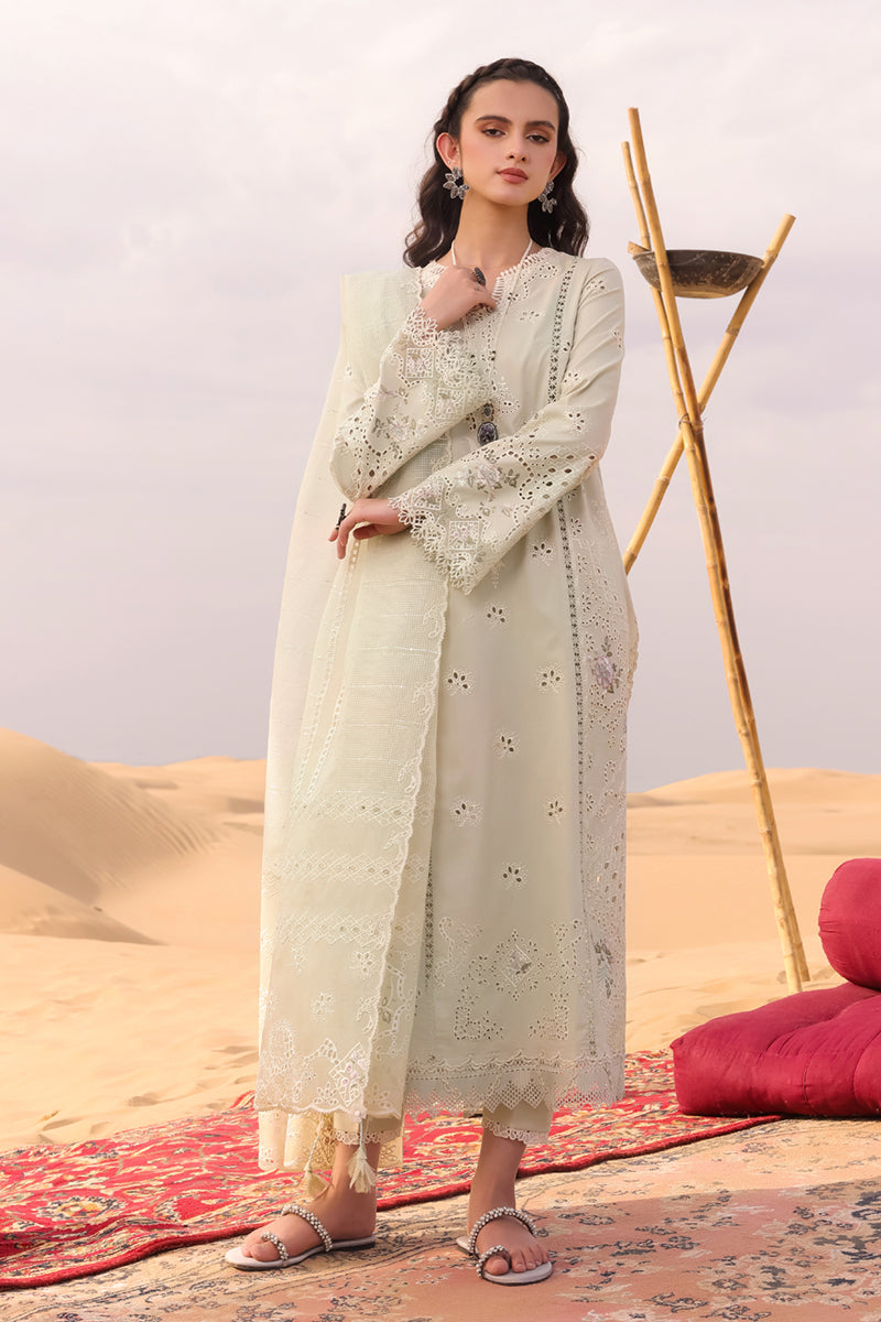 Qalamkar Festive Eid Embroidered Chikankari Unstitched 3Pc Suit KM-04 SORCHA
