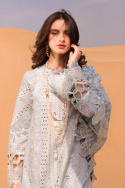 Qalamkar Festive Eid Embroidered Chikankari Unstitched 3Pc Suit KM-06 APOLLINE