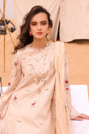 Qalamkar Festive Eid Embroidered Chikankari Unstitched 3Pc Suit KM-07 CAOIMHE