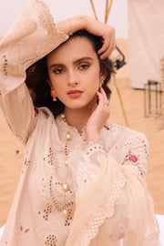 Qalamkar Festive Eid Embroidered Chikankari Unstitched 3Pc Suit KM-07 CAOIMHE