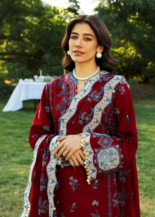 Sadaf Fawad Khan Siraa Embroidered Lawn Unstitched 3Pc Suit D08-A KOI